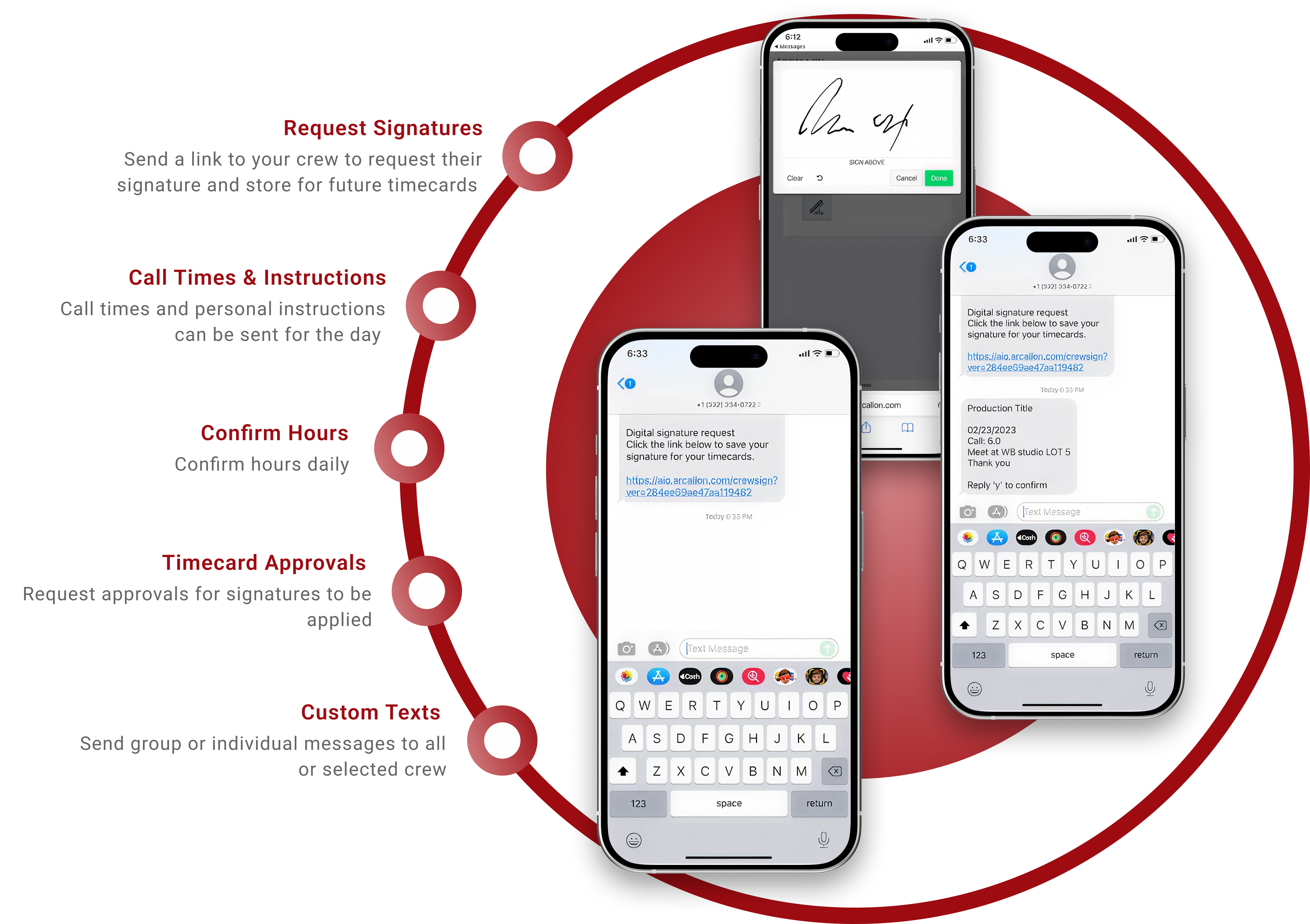 Phone mockups with features